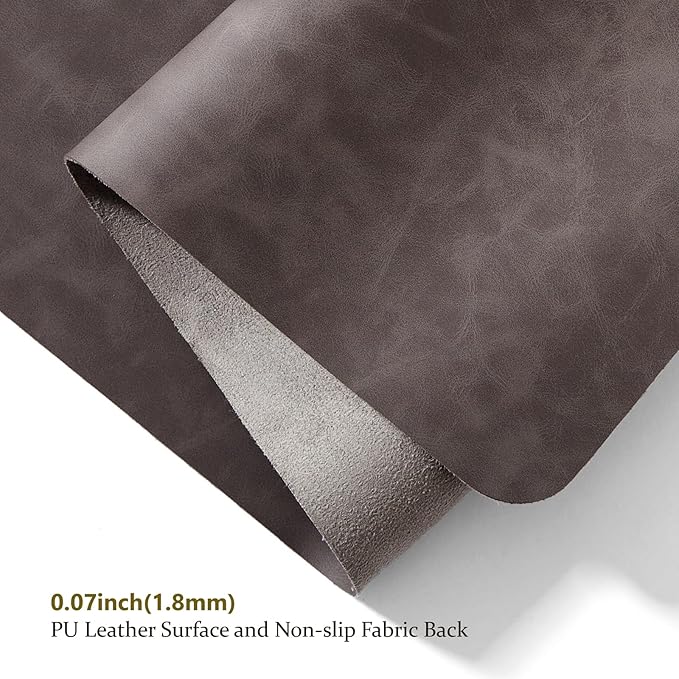 Distressed Leather Desk Mat - Non-Slip PU Desk Pad for Office and Home - Desk Organization and Accessories - Ideal for Large Mouse Pad and Desk Mats on Top of Desks(Slate Gray,47.2"x 17")