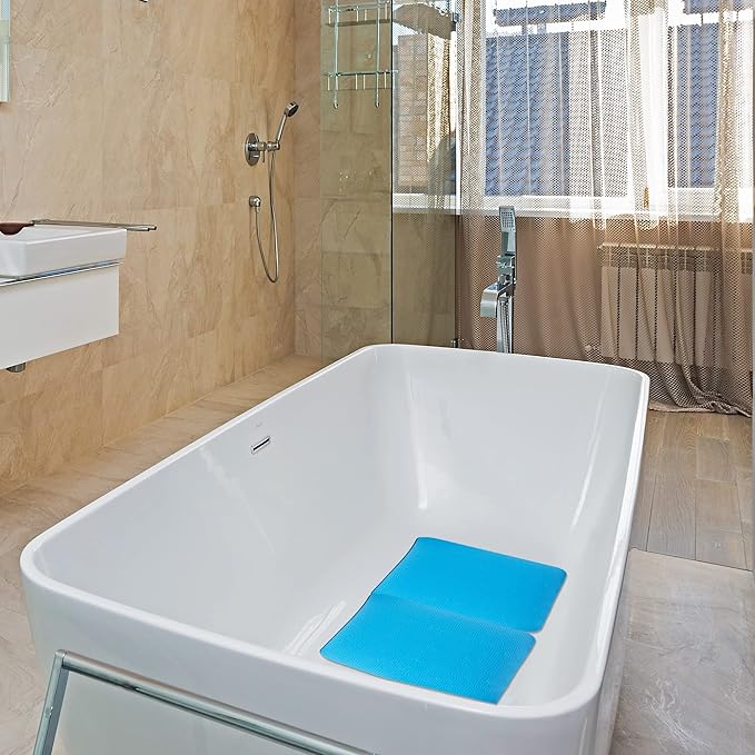Non Slip Mat for Shower Stool, Shower Chair Pad with Adhesive Backing, Waterproof Quick Dry Cushion Anti Skid Uneven Patterns, Cover Shower Bench, Bath Chair, Bathroom Bathtub Shower Seating Mat