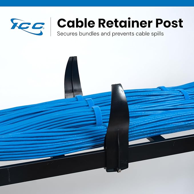 ICC Cable Runway Retainer Kit – 10-Pack | Steel, Black Powder Coat, Secures Cables in Runway