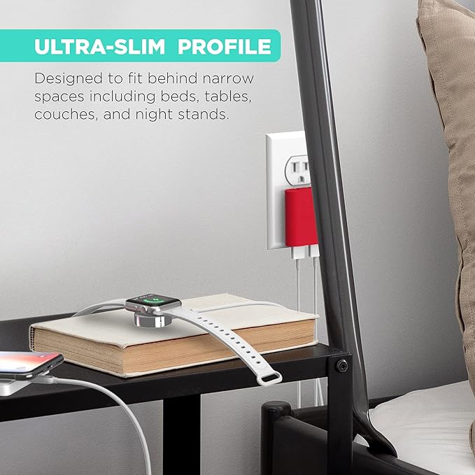 iHome 2-Port USB Wall Charger, AC Pro Multiport Plug Adapter, Phone Charging Block with Dual Ports for Home & Travel
