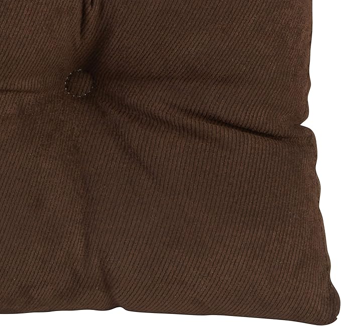Klear Vu Gripper Overstuffed Universal Non-Slip Dining Chair Cushions for Kitchen Decor or Office Use, U-Shaped Skid-Proof Seat Pad, 15x15 Inches, 4 Count (Pack of 1), Linear Brown