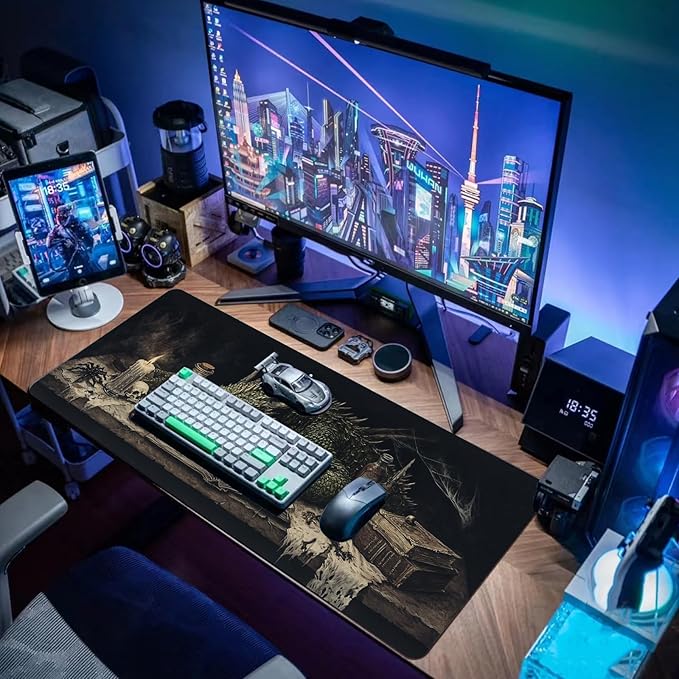 Desk Mat Mouse Pad Gaming Desk Pad XL Large Mouse Mat Office Decor Accessories (Sleeping Dragon)
