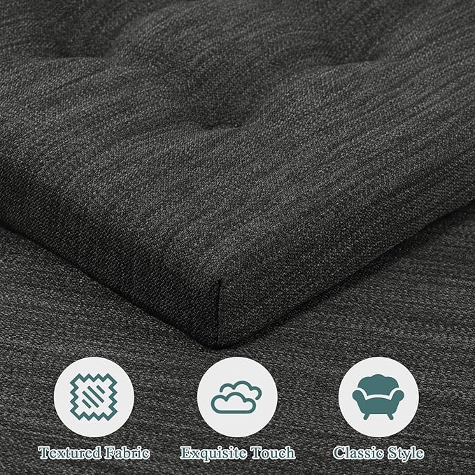 baibu 12 Inches Memory Foam Square Seat Cushion Set of 4, Dual-Layer Design Bar Stool Square Seat Cushion with Ties - 4 Pads Only, Gray-Black (12'' (30CM))