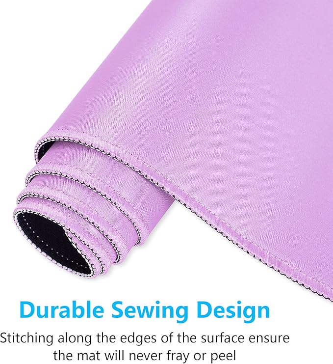 Dapesuom Large Mouse Pad, Extended Gaming Mouse Mat with Stitched Edges, Full Size Desk Mats with Non-Slip Base, Computer Big Desktop Keyboard Pad for Gamer, Laptop, Office, 23.6 x 11.8 in, Purple