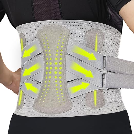 aoFIT Back Brace for Lower Back Pain Relief with 360-Degree Biochemical Hug Support, Back Support Belt for Men and Women, Soft Breathable Fabric Lumbar Support for Herniated Disc, Sciatica S