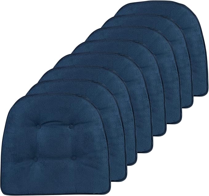 Non-Slip Chair Cushions, Assembled in USA, U-Shaped Skid-Proof Seat Pads for Dining Room, Kitchen, Office, 15"x16"