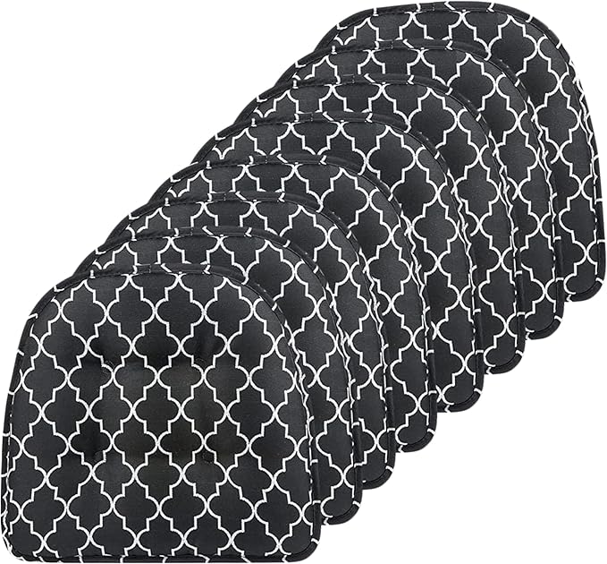 Non-Slip Chair Cushions, Assembled in USA, U-Shaped Skid-Proof Seat Pads for Dining Room, Kitchen, Office, 15"x16"