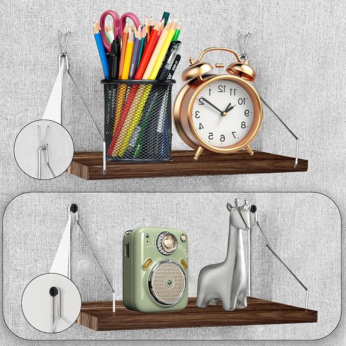 Fabric Wall Cubicle Shelf with Hooks for Work Decor, 11.8''x6'' Wooden Cubicle Organizer Storage Shelf with Hangers Cubicle Accessories for Office & Women Men Desk（1 Pack ）