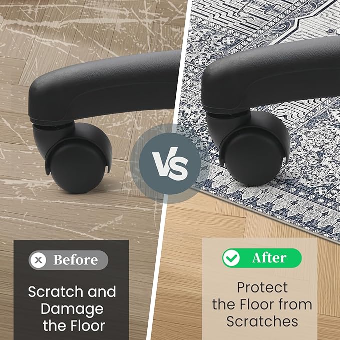 Office Chair Mat for Hardwood Floor & Tile Floor,36"X 48" Heavy Duty Desk Chair Mat for Hard Floors, Under Desk Rug for Rolling Computer Chair,Anti Slip,Low Pile Carpet Floor Protector-Grey