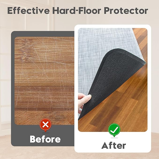 Wansimoo Office Chair Mat for Hardwood and Tile Floor, 40"x48" Floor Mat, Heavy Duty Computer Gaming Chair Mat, Anti-Slip, Non- Curve, Desk Chair Mat,Floor Protector for Home Office(Grey)