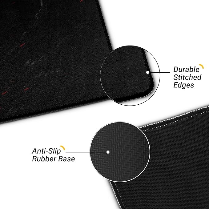 Gaming Mouse Pad with Anti-Slip Rubber Base, Extended Large Computer Mouse Mat with Stitched Edges, Long XL Anime Mousepad for Laptop and Keyboard, 31.5 x 11.8 inch (Dark Full Moon)
