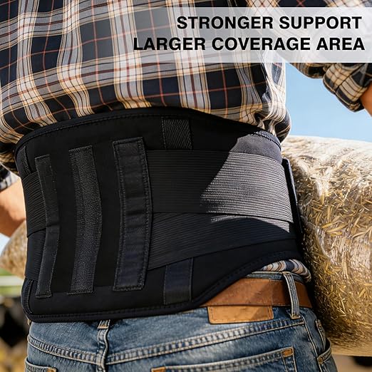 Back Brace for Lower Back Pain Relief, Wide Lumbar Support Belt for Men & Women, 5 Removable Metal Stays, Herniated Disc, Sciatica, Work & Lifting, Breathable Back Support (Large 39"-44.9")