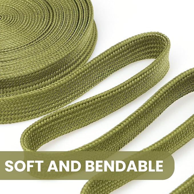 1-3/16" Nylon Braided Cable Sleeve Hydraulic Hose Protector, Tig Torch Protective Hose Sleeve Hydraulic Wrap Sleeve Management Wrap for Cord Tig Welding Cable Management (Green, 10FT)