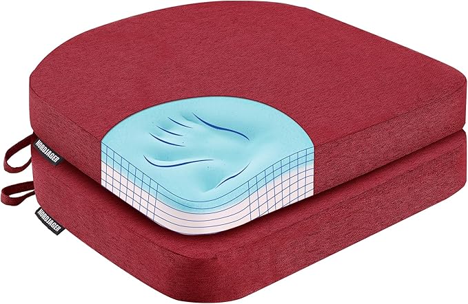 Nordjager Chair Pads for Dining Chairs, Chair Cushions 2 Piece, 17"x 16"x 2.5" Memory Foam Seat Cushions with Ties and Removable Cover