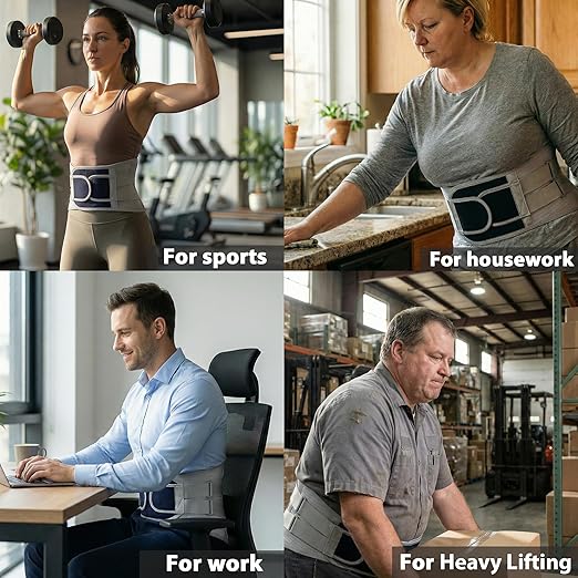 Back Brace for Lower Back Pain Relief - 4X Stronger Lumbar Support Belt with Heating Massage Pad, Adjustable Posture Corrector for Sitting Long Hours, Breathable & Thin Under Clothes for Women Men, 3XL (Waist 40 - 47")