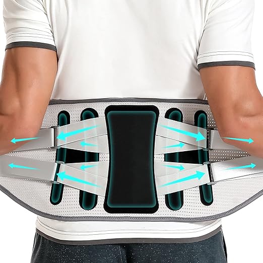 Back Brace for Lower Back Pain - Lumbar Support with Bionic Support System, Adjustable Belt for Men Women, Relieves Sciatica, Herniated Disc, Scoliosis, Posture Correction for Workout, Daily Use, Heavy Lifting(Black,Large)