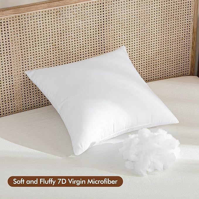 MIULEE 22x22 Inch Throw Pillow Insert Premium Throw Pillow Polyester Microfiber Stuffer Pillow for Sofa Bed Couch
