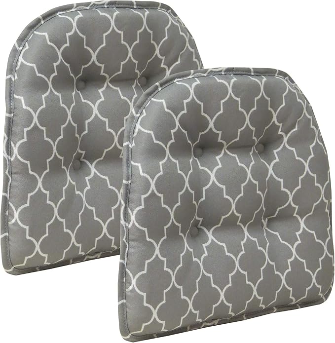 Non-Slip Chair Cushions, Assembled in USA, U-Shaped Skid-Proof Seat Pads for Dining Room, Kitchen, Office, 15"x16"
