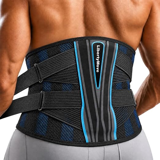 Modern Back Brace for Lower Back Pain Relief, 9" Wide Lumbar Support Belt for Men and Women with Removable Aluminum Panel, 3D Knitted Mesh Back Support Brace with Dual Compression Straps for Work, Lifting, Driving & Daily Wear