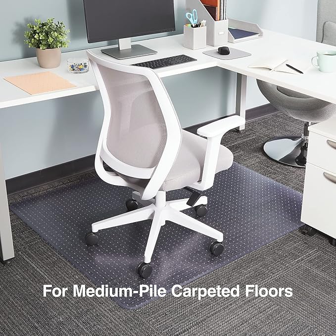 Staples® Carpet Chair Mat, 45" x 53'', Medium-Pile, Clear (28592)