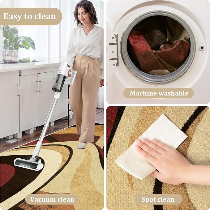 Office Chair Mat for Hardwood Floor, 60"x45" Easy Glide Computer Desk Mat Protector for Rolling Chair Under Desk Rug Nonslip Backing, Machine Wash, (Modern)