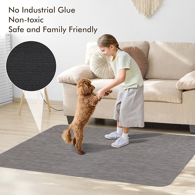 Blvornl Office Chair Mat for Hardwood Floor, 47.2" x 60" Desk Chair Mat for Hard Wood and Tile Floor, Large Anti-Slip Hard Floor Protector Rolling Chair Mat, PVC Mat Desk Rug for Office, Dark Grey
