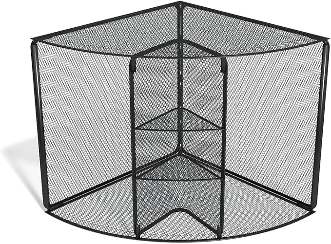 TRU RED Wire Mesh Corner Desk Organizer, 4‑Compartment – Space‑Saving Desktop Storage for Files & Office Supplies