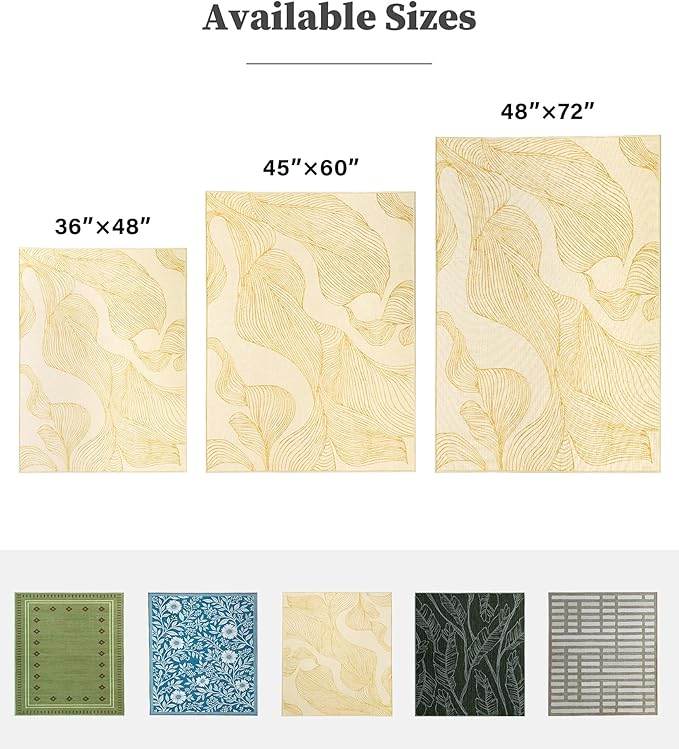 chakme Office Chair Mat for Hardwood Floor, 72"x48" Easy Glide Computer Desk Mat Protector for Rolling Chair Under Desk Rug Nonslip Backing, Machine Wash, (Golden Leaf)
