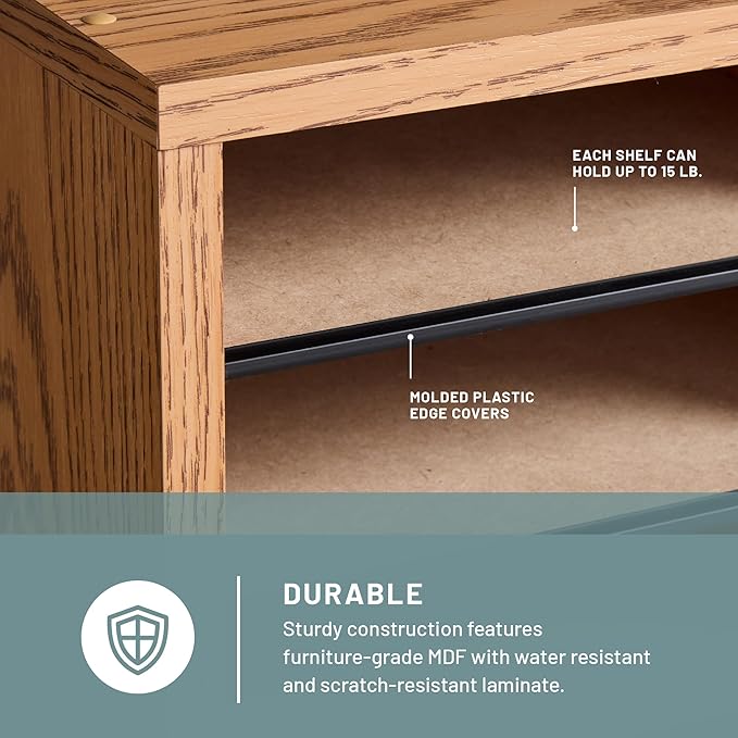 Safco, SAF9494MO, Adjustable Compartment Literature Organizers, 1 Each, Oak