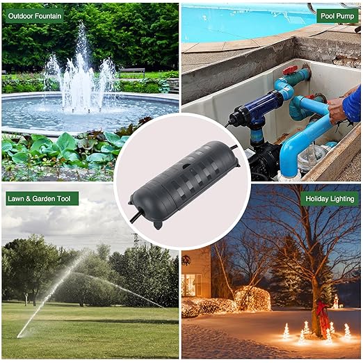 Flemoon Outdoor Extension Cord Safety Cover with Waterproof Protector Seal, Weatherproof Electrical Connection Box for Outdoor Outlets, Plugs, Sockets, Holiday Decorations, Power Tools, Gray