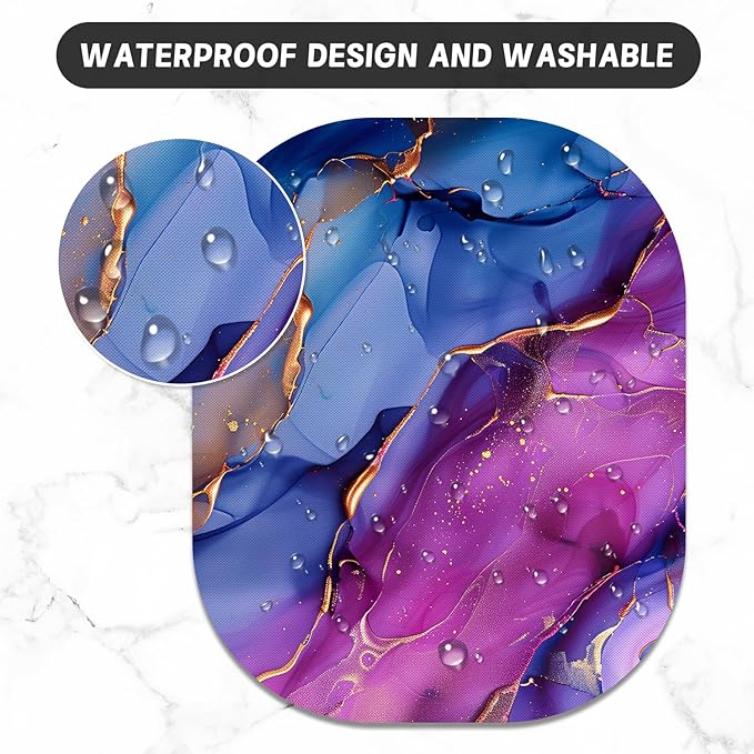 Small Mouse Pad, 6 x 7 Inch, Oval Mini Mouse Pad with Non-Slip Rubber Base for Laptop Wireless Mouse Keyboard Tray Mousepad, Marble Patterns