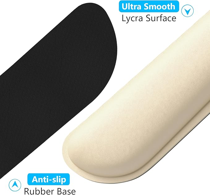 Dapesuom Enlarge Keyboard Wrist Rest, Memory Foam Keyboard Wrist Cushion for Computer Desk Mats Support, Typing Pain Relief Ergonomic Mouse Pad Rests with Non-Slip Base for Gaming Laptop, Navajo White
