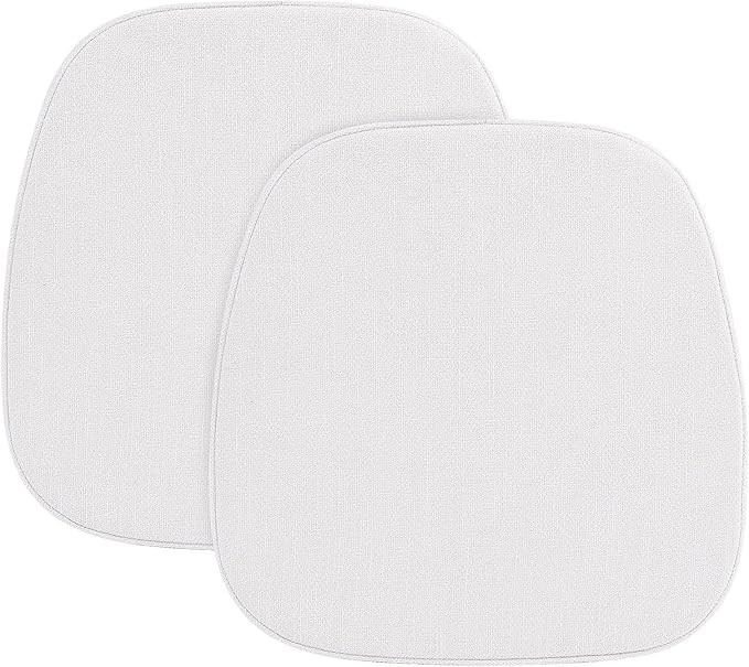 baibu 14x14 Memory Foam Metal Chair Cushions Set of 2, Dual-Layer Design Non-Slip Metal Dining Chair Pads Kitchen Seat Cushion with Machine Washable Cover, 2 Counts, White