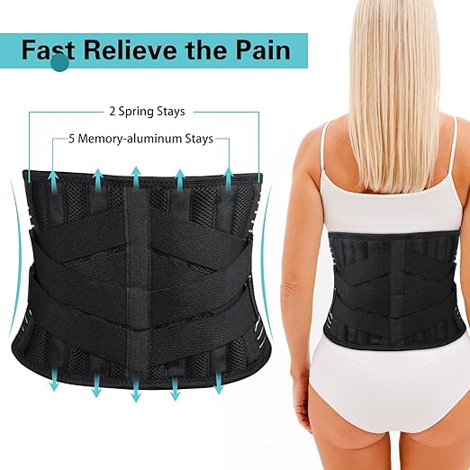 Back Brace for Lower Back Pain Relief, Anti-skid Lumbar Support Belt With Mesh for Women Men, Adjustable Lumbar Support Brace for Sciatica, Scoliosis, Body Shape Waist Trainer for Heavy Lifting, Gym, Workouts (XL)