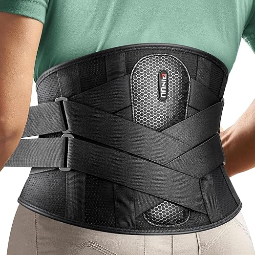 Dual X-Back Brace for Lower Back Pain Relief with Bionic Support System, 8X Powerful Lumbar Support Belt for Men Women, Back Support Belt with 3D Pad, Breathable Back Support Brace with Adjustable Strap for Herniated Disc, Sciatica, Heavy Lifting, Work