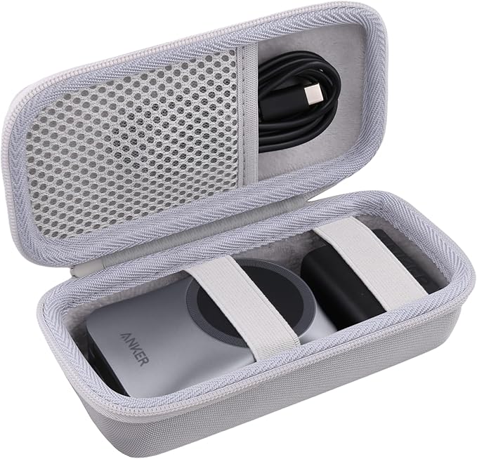 for Anker Prime 3-in-1 Wireless Charging Station Hard Travel Case(White Case)