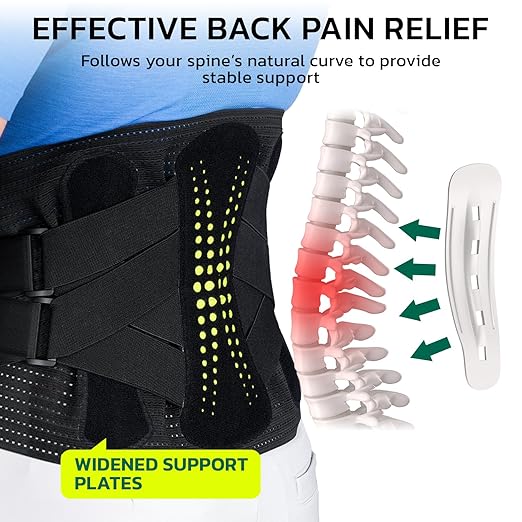 aoFIT Back Brace for Lower Back Pain Relief with 360-Degree Biochemical Hug Support, Back Support Belt for Men and Women, Soft Breathable Fabric Lumbar Support for Herniated Disc, Sciatica XL