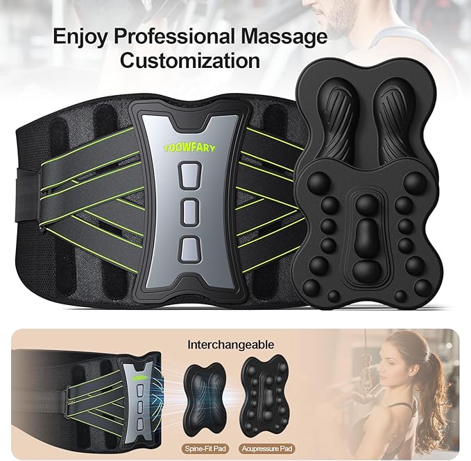 Back Brace for Lower Back Pain Relief with 2 TPE Pads & 8X Powerful Lumbar Support Belt for Men & Women, Adjustable Support Straps for Back Pain, Herniated Disc, Sciatica, Scoliosis