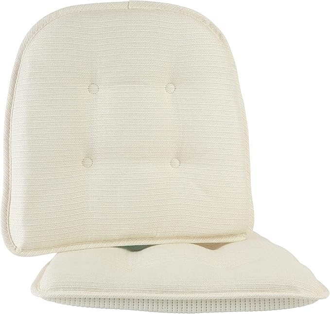 Non-Slip Chair Cushions, Assembled in USA, U-Shaped Skid-Proof Seat Pads for Dining Room, Kitchen, Office, 15"x16"