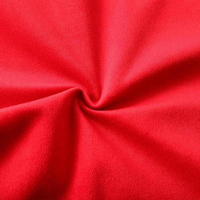 15 Inch Velvet Round Placemat with Ruffle for Dining Table Outdoor Placemats Non-Slip Washable for Gathering, Occasional Decoration and Family Parties Celebrations Set of 4, Red