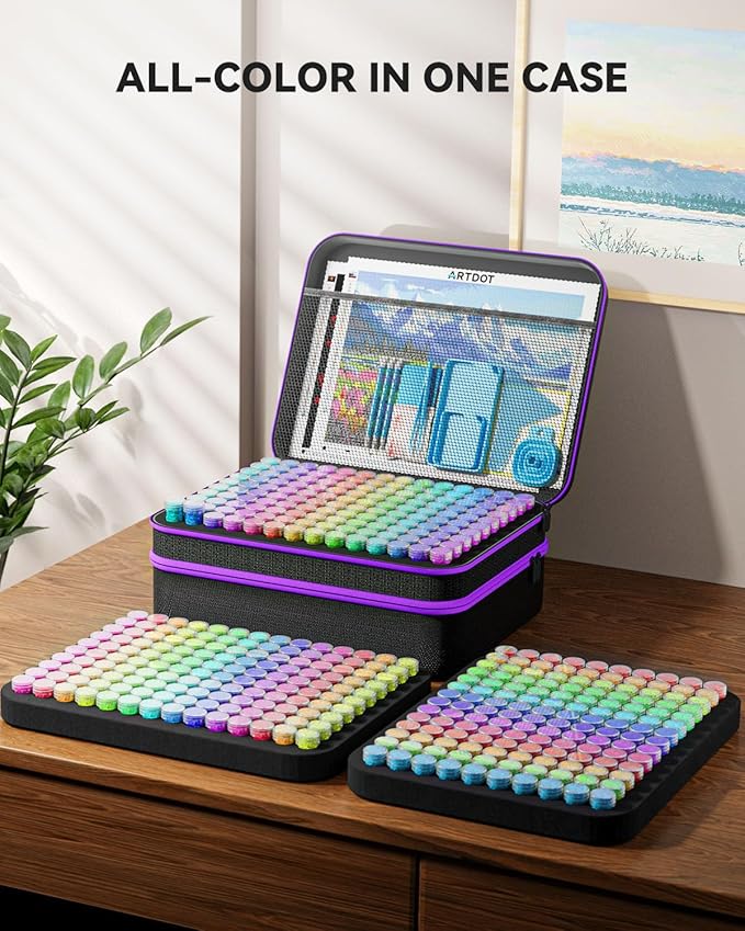 ARTDOT 420 Slots Storage Container for Diamond Art Kits for Adults,Portable Bead Storage Boxes for Diamond Painting Accessories and Tools