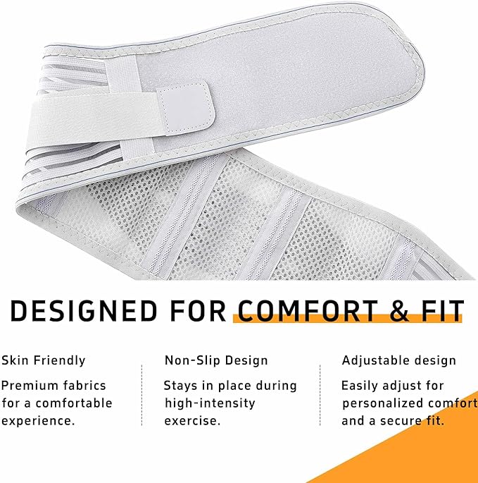 Lower Back Brace for Men and Women, Adjustable Lumbar Support Belt with Breathable Lightweight Design