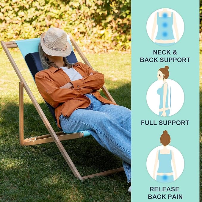 2-in-1 Neck Pillow Lumbar Support Pillow for Recliner Couch& Glider Chair - High Resilient Foam Ergonomic Back Support for High-Back Rocking Chairs, Glider Rocker Replacement Cushions Navy M