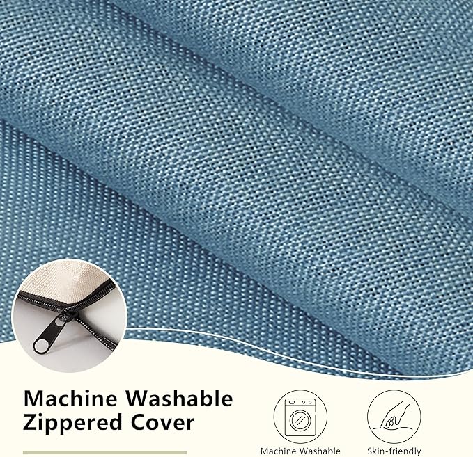 Nordjager Chair Pads for Dining Chairs, Chair Cushions 2 Piece, 17"x 16"x 2.5" Memory Foam Seat Cushions with Ties and Removable Cover
