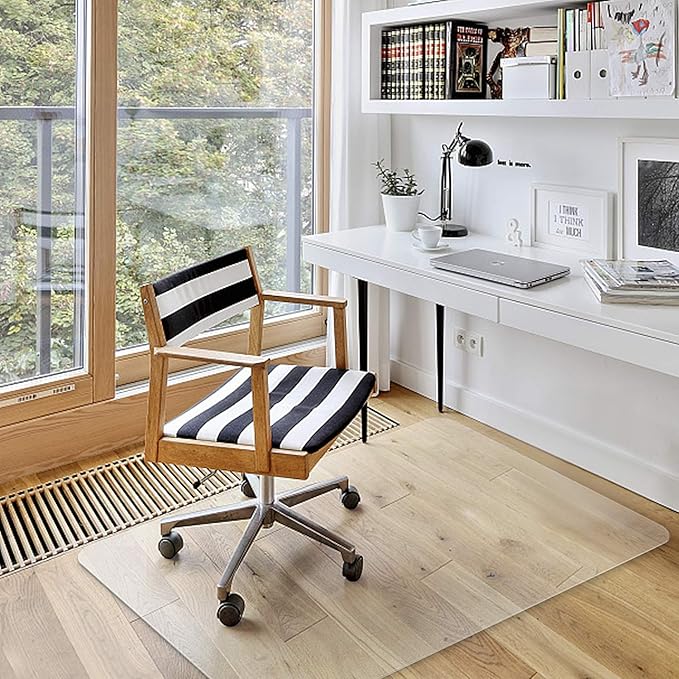 Azadx Office Chair Mat for Hard Floors 36 X 48, Clear PVC Hardwood Floor Mat, Durable Plastic Floor Protector for Home and Office use (36" X 48" Rectangle)