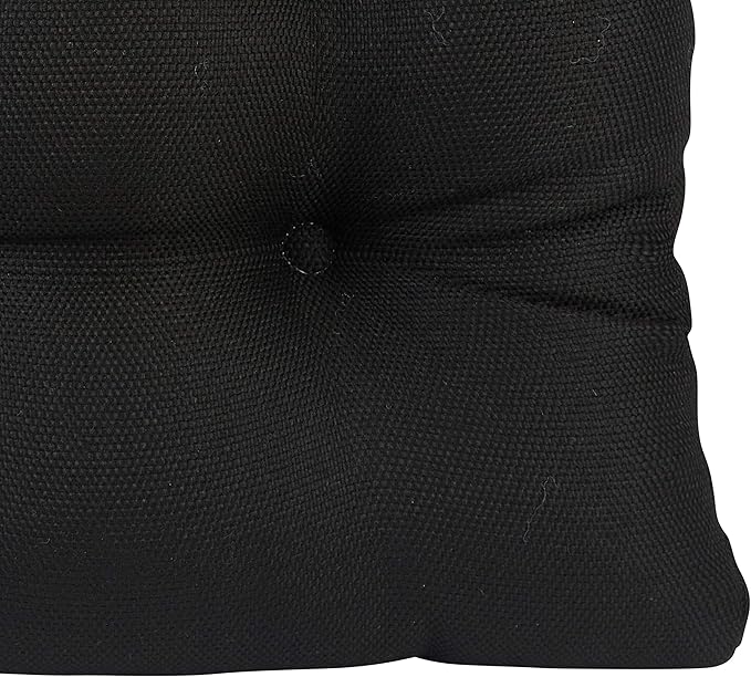 Klear Vu Gripper Overstuffed Universal Non-Slip Dining Chair Cushions for Kitchen Decor or Office Use, U-Shaped Skid-Proof Seat Pad, 15x15 Inches, 4 Count (Pack of 1), Solid Black