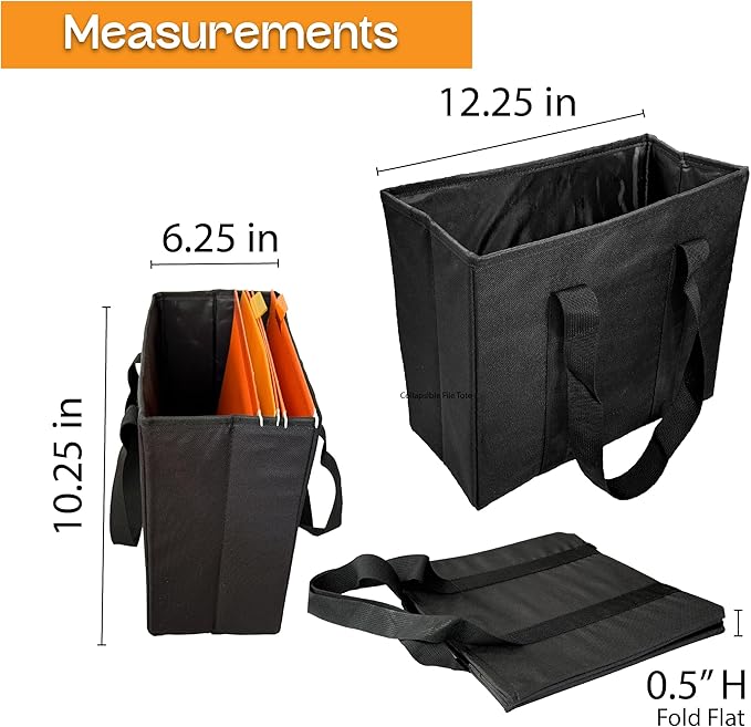 Trenton Gifts Foldable File Bag. Black