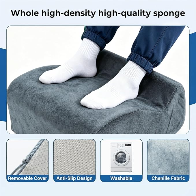 Foot Rest for Under Desk at Work. Multifunctional 3-Tier Foot Stool Office Desk Accessories, Soft Ergonomic Footrest,Support Foot Pillow,Heel Chair,Leg Elevation Pillow (Ivory, One Size)