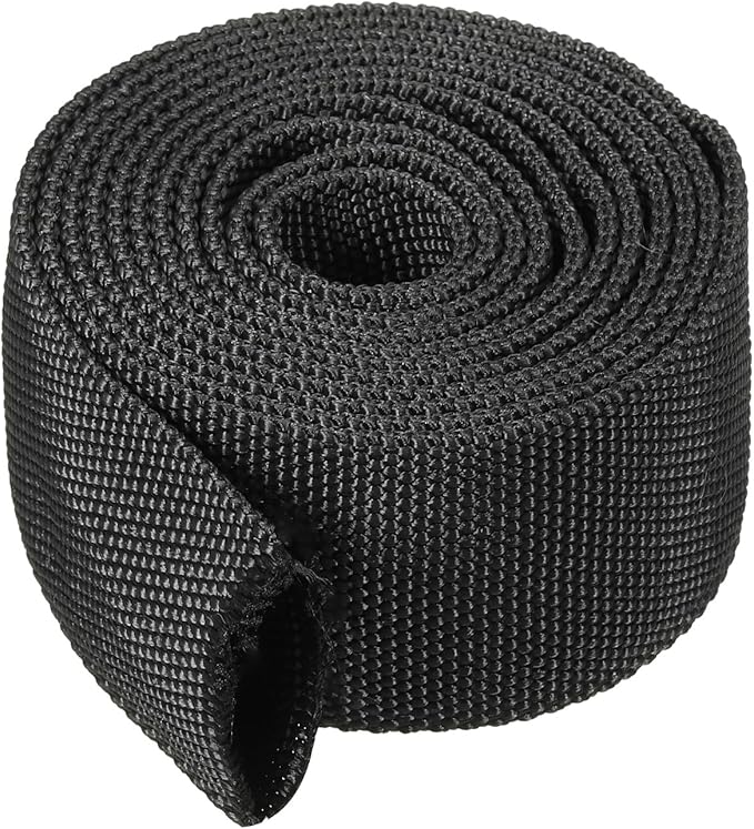 PATIKIL 1.1" Dia 6.5FT Nylon Protective Hose Sleeve, Cable Cover Sheath Protection for Welding Tig Torch Hydraulic Hose, Black