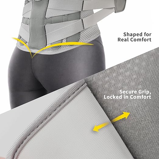 Bracoo Back Brace for Lower Back Pain Back Support Belt for Women and Men, Breathable Lumbar Support Brace with Adjustable Strap for Herniated Disc, Sciatica, Large, BP62